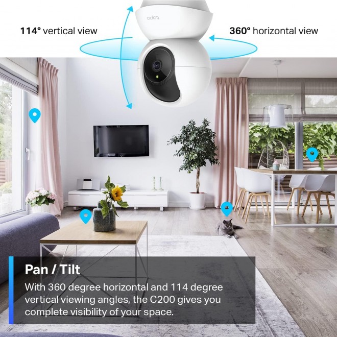 TP-Link Tapo Pan/Tilt Security Camera For Baby Monitor, Pet Camera W/ Motion Detection