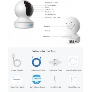 REOLINK Wireless Security Camera, E1 3MP HD Plug-in Indoor WiFi Camera 