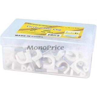 Monoprice Circle cable clips with steel nail, 10mm, 100pcs/Pack