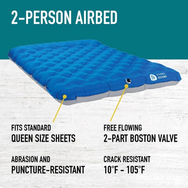 Sierra Designs Queen Campaign Air Mattress | Air Bed For Car Camping And Travel