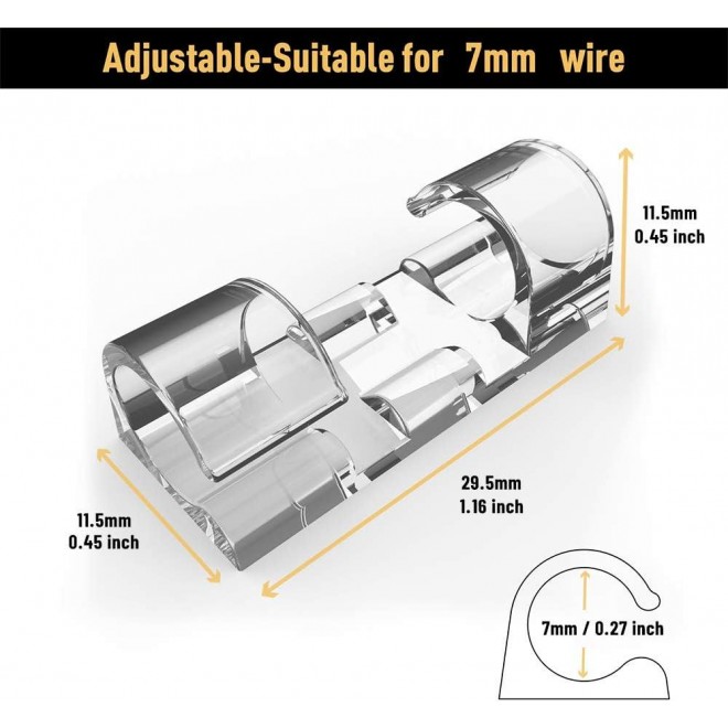 Cable Clips with Strong Self-Adhesive, XIAOXI Cable Management TV PC Wire Holder