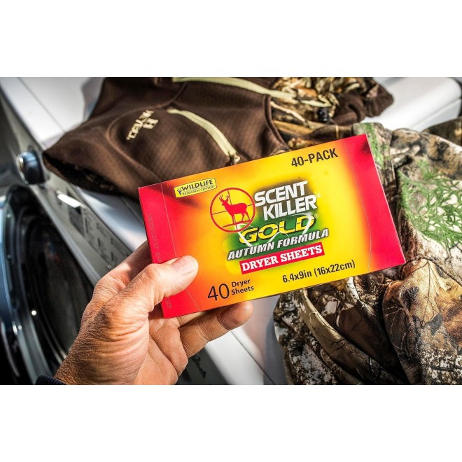 Wildlife Research Scent Killer Gold Autumn Formula Dryer Sheets for Hunting