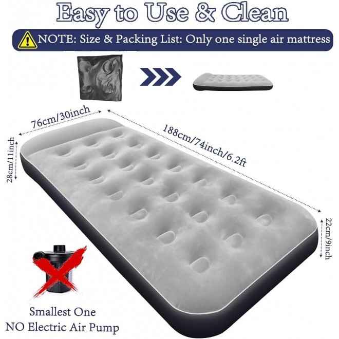 SAYGOGO Camping Air Mattress Travel Bed Sleeping Pad - Leak Proof Inflatable Mattress 