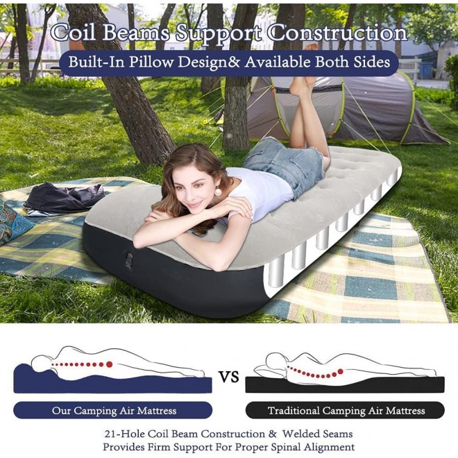 SAYGOGO Camping Air Mattress Travel Bed Sleeping Pad - Leak Proof Inflatable Mattress 