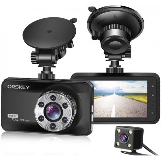 ORSKEY Dash Cam Front and Rear 1080P Full HD Dual Dash Camera in Car Camera