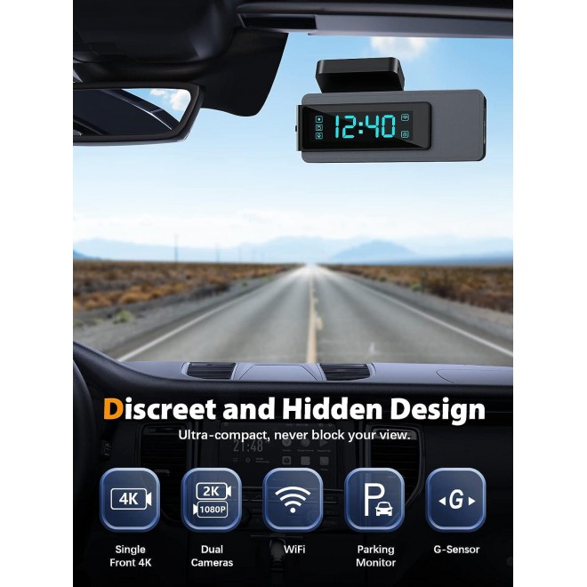 ARIFAYZ Dual Dash Cam 2K+1080P Front and Rear, Built-in WiFi