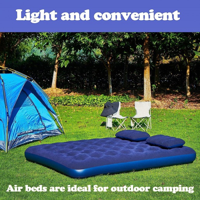 DIMAR GARDEN Queen Size Camping Air Mattress Inflatable Bed with Pillow,Include Pump