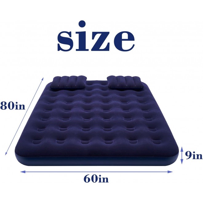 DIMAR GARDEN Queen Size Camping Air Mattress Inflatable Bed with Pillow,Include Pump