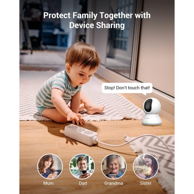 Blurams Security Camera, 2K Indoor Camera 360° Pet Camera 