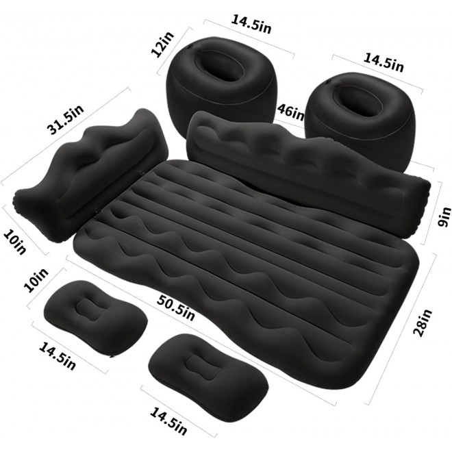 Conlia Inflatable Car Air Mattress Back Seat, Car Matressess for Back SUV Cushion Flocking