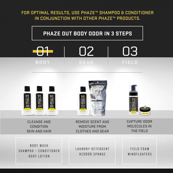 PhaZe 1 Shampoo + Conditioner -  Deer Hunter's Scent Elimination & Scent Control System