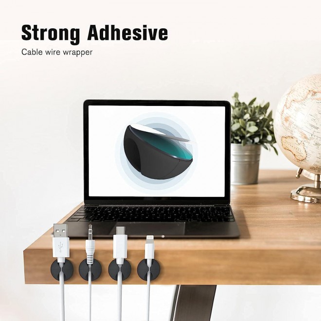 Znben  Adhesive Cord Management Charger Wire Holder Clips for Desk