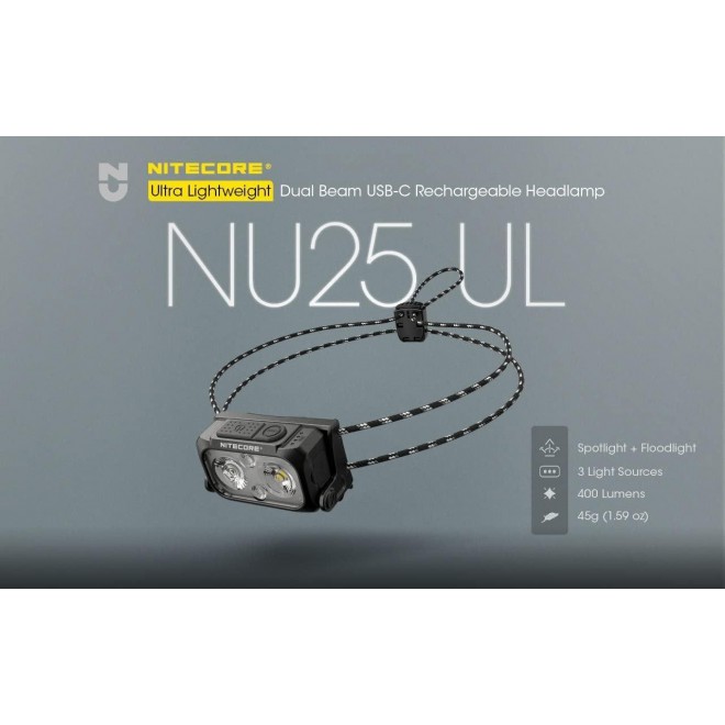 Nitecore NU25 400 UL Ultra Lightweight Headlamp