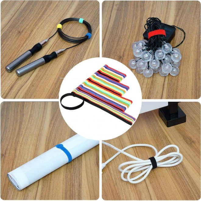 Cable Ties 100PCS，Multi-Purpose Adjustable Cord Organizer