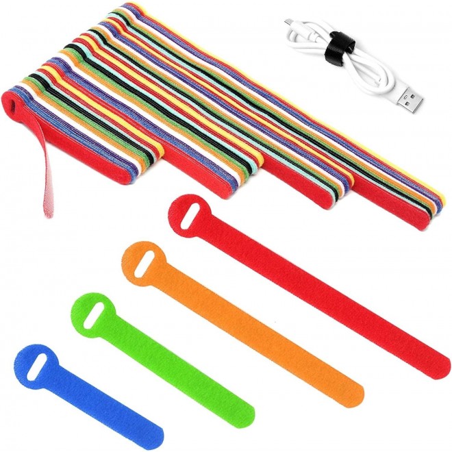 Cable Ties 100PCS，Multi-Purpose Adjustable Cord Organizer