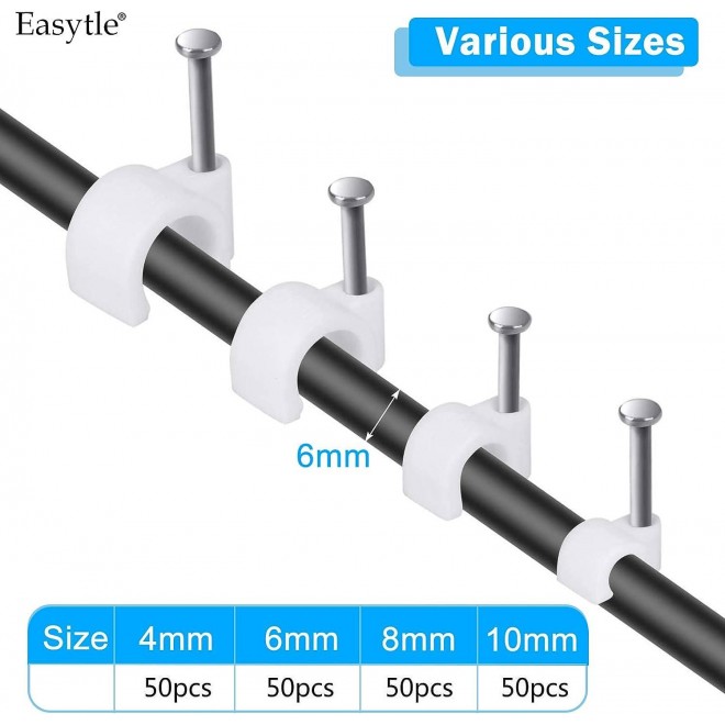 Cable Wire Clips Speaker Wire Cord Tie Holder Single Coaxial Nail Clamps