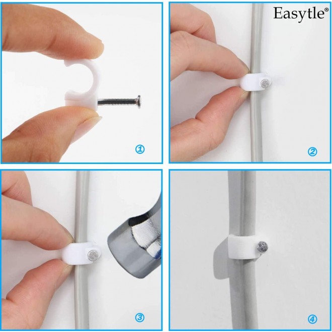 Cable Wire Clips Speaker Wire Cord Tie Holder Single Coaxial Nail Clamps