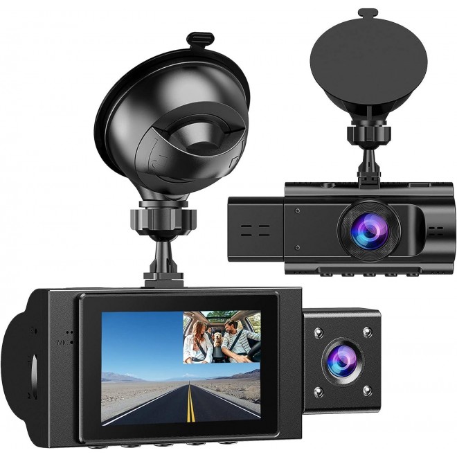 Dual Dash Cam Front and Inside FHD 1080P Dashcams for Cars with Infrared Night Vision Car Camera