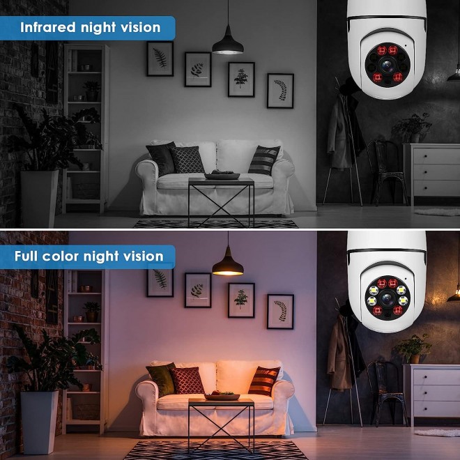 UPULTRA Security Camera 1080P Wireless WiFi Outdoor Home IP Camera E27 360 Degree Panoramic