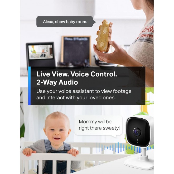 TP-Link Tapo 1080P Indoor Security Camera For Baby Monitor, Dog Camera W/ Motion Detection