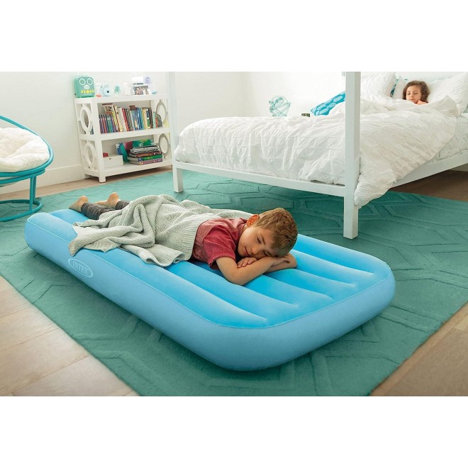 INTEX 66803EP Cozy Kidz Inflatable Airbed: Fiber-Tech – Velvety Soft Surface – Carry Bag Included