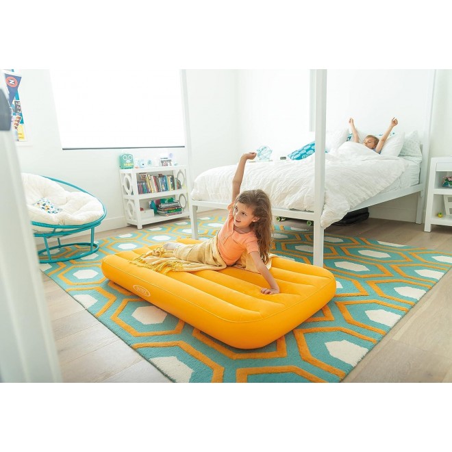 INTEX 66803EP Cozy Kidz Inflatable Airbed: Fiber-Tech – Velvety Soft Surface – Carry Bag Included