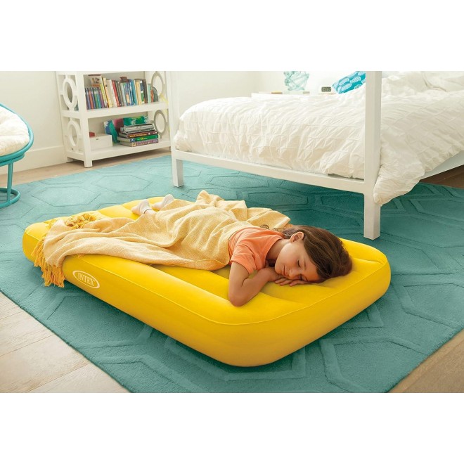 INTEX 66803EP Cozy Kidz Inflatable Airbed: Fiber-Tech – Velvety Soft Surface – Carry Bag Included