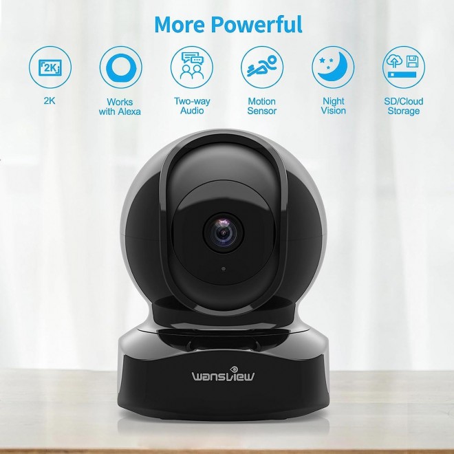 Wansview Security Camera, IP Camera 2K, WiFi Home Indoor Camera For Baby/Pet