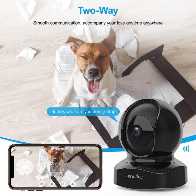 Wansview Security Camera, IP Camera 2K, WiFi Home Indoor Camera For Baby/Pet