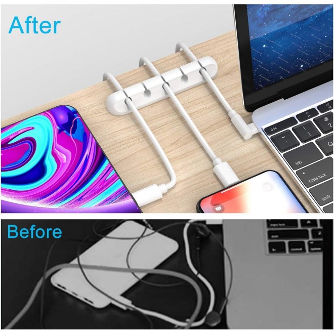 INCHOR White Cable Clips, Cord Organizer Cable Management, USB Cable Holder Wire/ Cord Clips