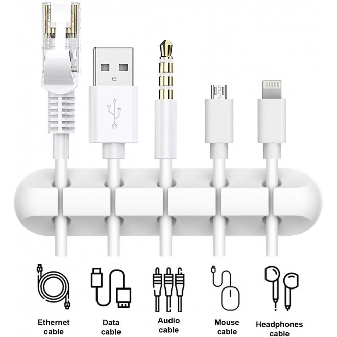 INCHOR White Cable Clips, Cord Organizer Cable Management, USB Cable Holder Wire/ Cord Clips