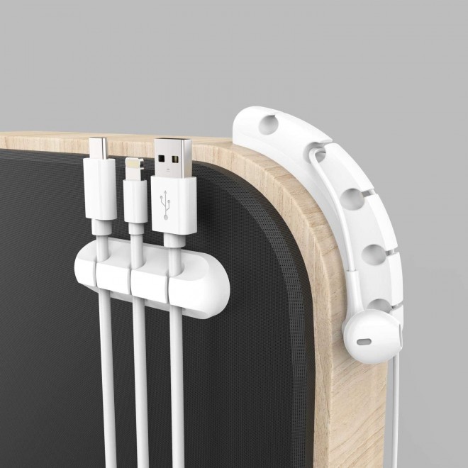 INCHOR White Cable Clips, Cord Organizer Cable Management, USB Cable Holder Wire/ Cord Clips