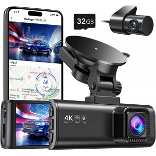 REDTIGER Dash Cam Front Rear, 4K/2.5K Full HD Dash Camera for Cars, Free 32GB SD Card