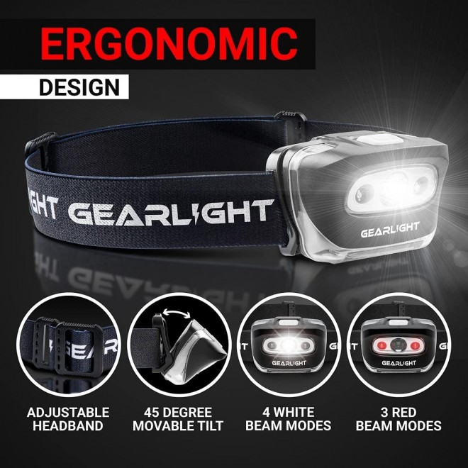 GearLight USB Rechargeable Headlamp Flashlight