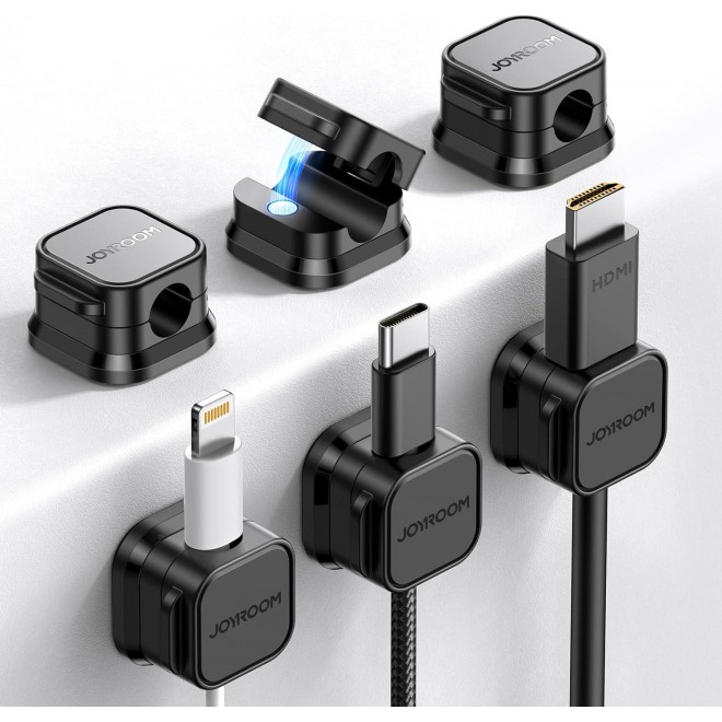 6 Pack Magnetic Cable Clips [Cable Smooth Adjustable] Cord Holder