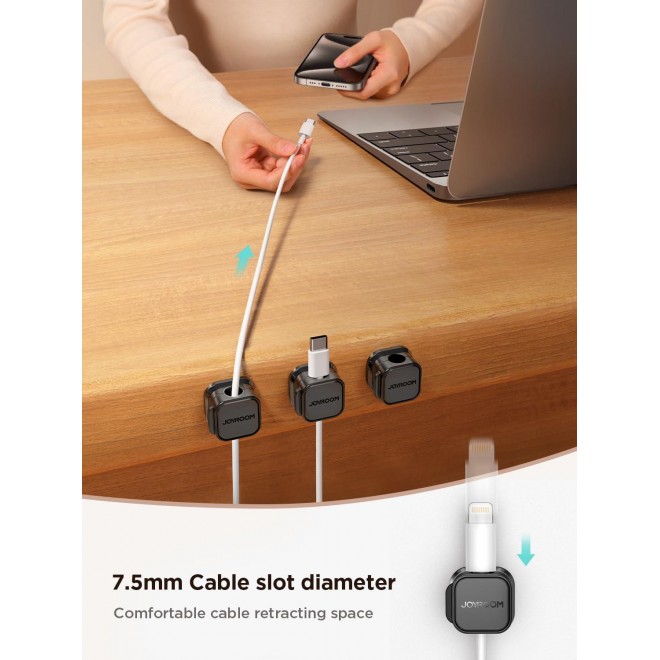 6 Pack Magnetic Cable Clips [Cable Smooth Adjustable] Cord Holder