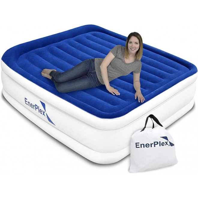 EnerPlex Twin Air Mattress With Built In Pump - Self-Inflating Blow Up Mattress With Neck Support