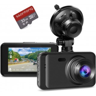 Dash Camera for Car, FHD 1080P Dash Cam Front with 32G SD Card, Super Night Vision, Dashcams for Cars