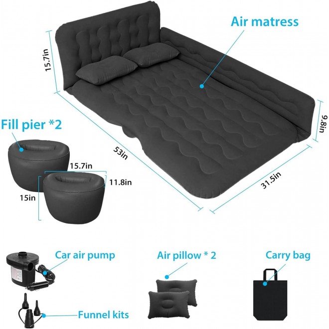 ISWEES Car Air Mattress,SUV Air Mattress, SUV Inflatable Car Bed for Back Seat Sleepping