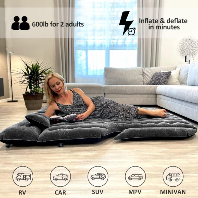 Umbrauto SUV Air Mattress Car Air Mattress 2023 Upgraded Flocking And Extra Thick Oxford Surface