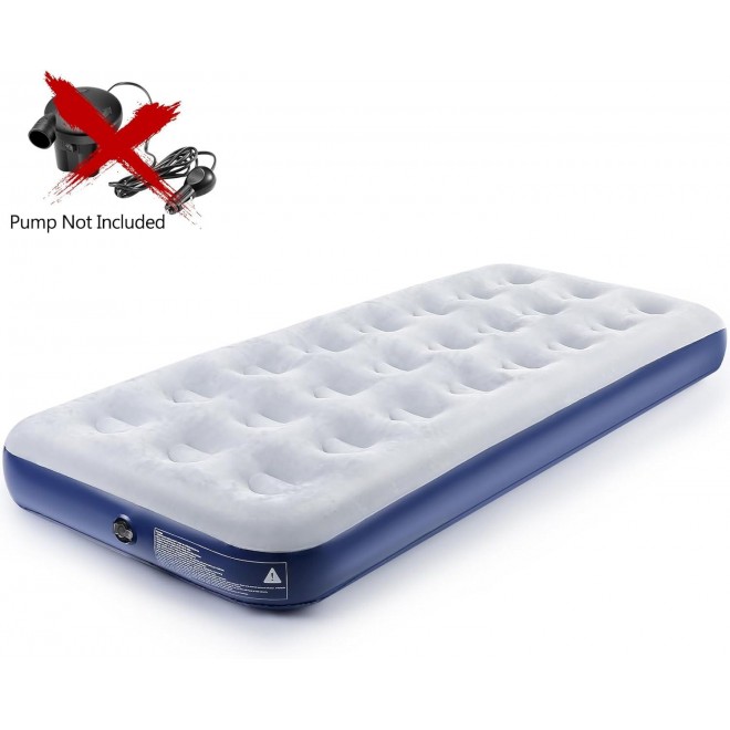 QDH Camping Air Mattress Inflatable Air Bed Flocked Surface Travel Bed Sleeping Pad Air Bed