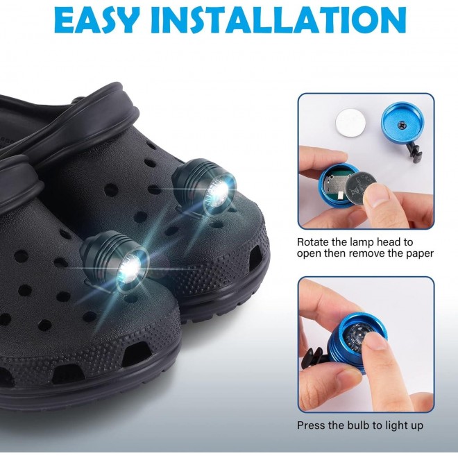 Lights for Shoes – Easy Headlight Attachment for Night Walk, Camping