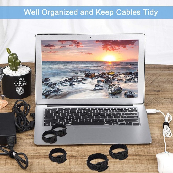 60PCS 6 Inches Reusable Cable Ties, Newlan Adjustable Cord Straps, Cable Organizer