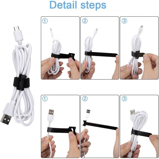 60PCS 6 Inches Reusable Cable Ties, Newlan Adjustable Cord Straps, Cable Organizer