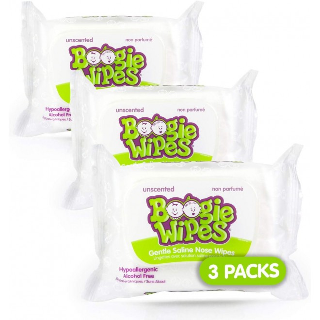 Hand, Face and Nose Wet Boogie Wipes for Kids & Baby, Alcohol Free