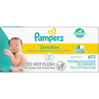 Pampers Sensitive Baby Wipes - 672 Count, Water Based, Hypoallergenic