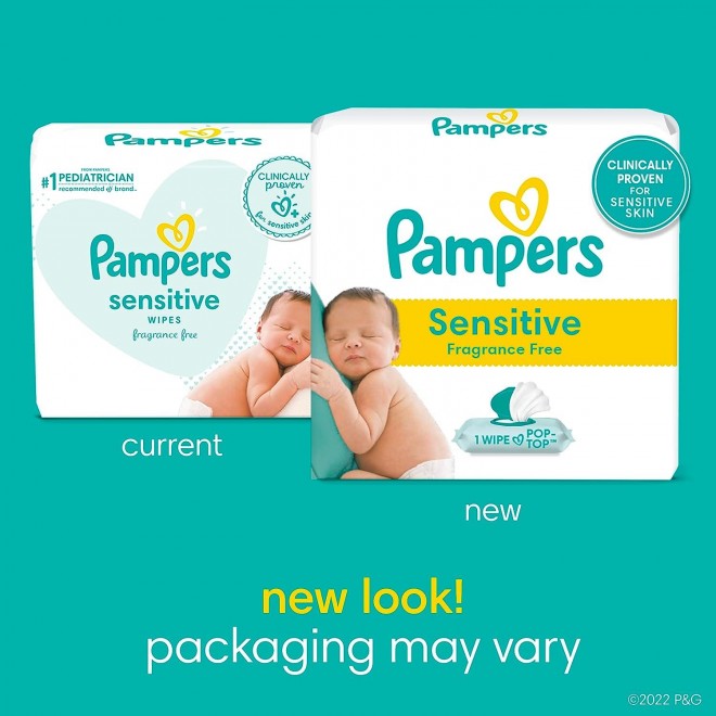 Pampers Sensitive Baby Wipes - 672 Count, Water Based, Hypoallergenic