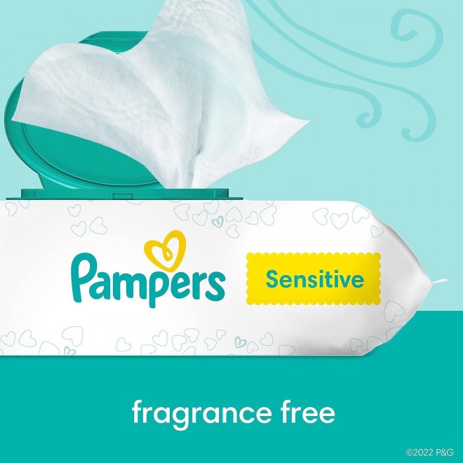 Pampers Sensitive Baby Wipes - 672 Count, Water Based, Hypoallergenic