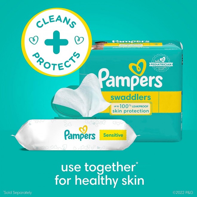 Pampers Sensitive Baby Wipes - 672 Count, Water Based, Hypoallergenic