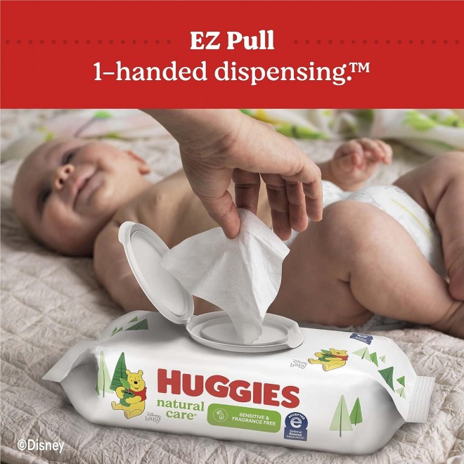 Huggies Natural Care Sensitive Baby Wipes, Unscented, Hypoallergenic